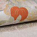 柳に橘刺繍の名古屋帯　質感・風合