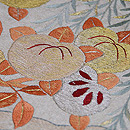 柳に橘刺繍の名古屋帯　質感・風合