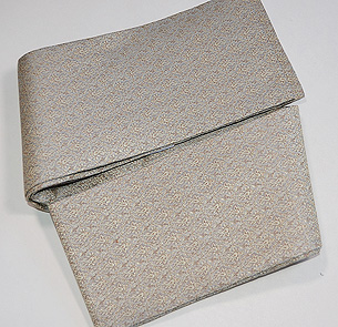 グレー紋織り半幅帯