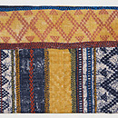 横縞のカンタワーク名古屋帯　前柄