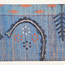 縞に波文様の名古屋帯　前柄