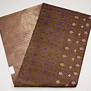 茶地ミラーワークの名古屋帯　帯裏