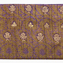 茶地ミラーワークの名古屋帯　前柄