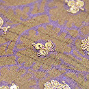 茶地ミラーワークの名古屋帯　質感・風合