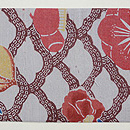 松に桃文様紅型染め名古屋帯　前柄