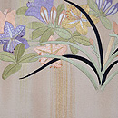 端午の花尽くし刺繍名古屋帯　前柄