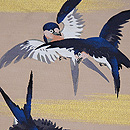 綴地ツバメの開き名古屋帯　質感・風合