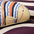 波に魚たちの名古屋帯　質感・風合