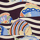 波に魚たちの名古屋帯　質感・風合