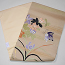 ツツジに蝶の刺繍名古屋帯　帯裏