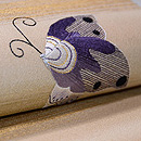 ツツジに蝶の刺繍名古屋帯　質感・風合