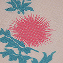 薊尽くし文様絹紅梅名古屋帯　質感・風合