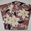 白百合に波文様絽名古屋帯　帯裏