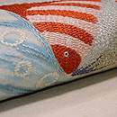 熱帯魚のフランス刺繍夏名古屋帯　質感・風合