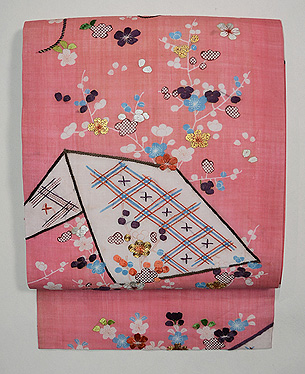 江戸裂崩し紅花の名古屋帯