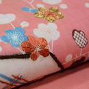 江戸裂崩し紅花の名古屋帯　質感・風合