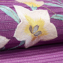 紫地桔梗になでしこ夏帯　質感・風合