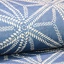 松原与七作 麻の葉模様麻地藍型染　質感・風合