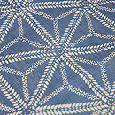 松原与七作 麻の葉模様麻地藍型染　質感・風合