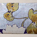 ひまわりの織り絽の名古屋帯　前柄