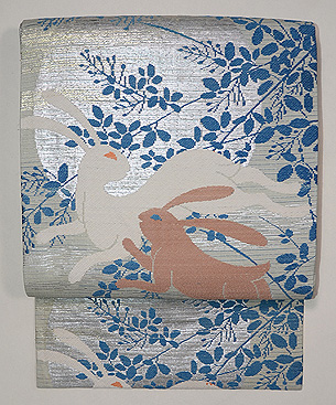 跳ねうさぎの夏名古屋帯