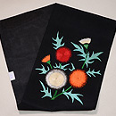 黒地アザミの刺繍夏名古屋帯　帯裏