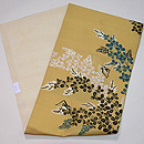 辛子色萩に鈴虫の夏名古屋帯　帯裏