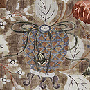 麻地秋野に虫かごの夏帯　質感・風合