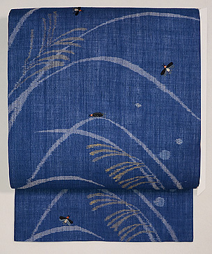 すすきと蛍火の名古屋帯