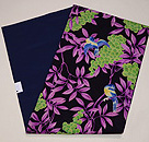 黒地ぶどうにヤマドリ縮緬名古屋帯　帯裏