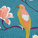 木蓮にオウムの名古屋帯　質感・風合