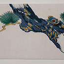 白地鷹の刺繍名古屋帯　前柄