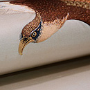 白地鷹の刺繍名古屋帯　質感・風合