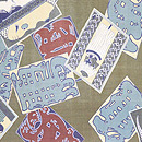 短冊文様名古屋帯 前柄