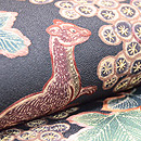 葡萄にリスの名古屋帯　質感・風合