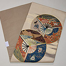 扇円文コラージュ開き名古屋帯 帯裏