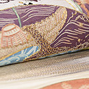 扇円文コラージュ開き名古屋帯 質感・風合