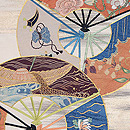 扇円文コラージュ開き名古屋帯 質感・風合