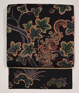 葡萄にリスの名古屋帯