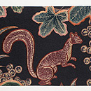 葡萄にリスの名古屋帯　前柄