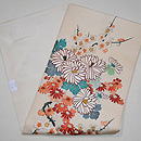 白地菊梅の刺繍名古屋帯 帯裏