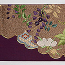 絽刺しの名古屋帯　前柄