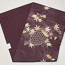 紫地吹き寄せ文様名古屋帯　帯裏