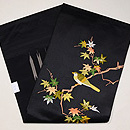 楓枝にメジロの名古屋帯　帯裏