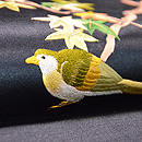 楓枝にメジロの名古屋帯　質感・風合
