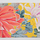 黄色大輪菊の名古屋帯 前柄