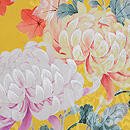 黄色大輪菊の名古屋帯 質感・風合