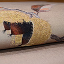 栗の刺繍名古屋帯　質感・風合