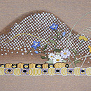 横笛の刺繍名古屋帯 質感・風合