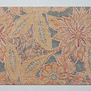 洋花文様和更紗の名古屋帯　前柄